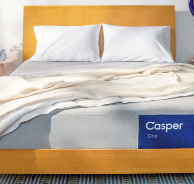 Casper mattress in a dark bedroom