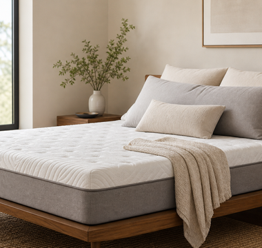 Supportive mattress and pillows in bedroom for side sleeper guide