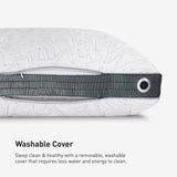 Bedgear Storm Performance Pillow - product shot, zipper detail