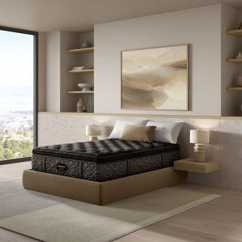 Beautyrest Black® Series One 14.5" Plush Pillow Top Mattress - angled view