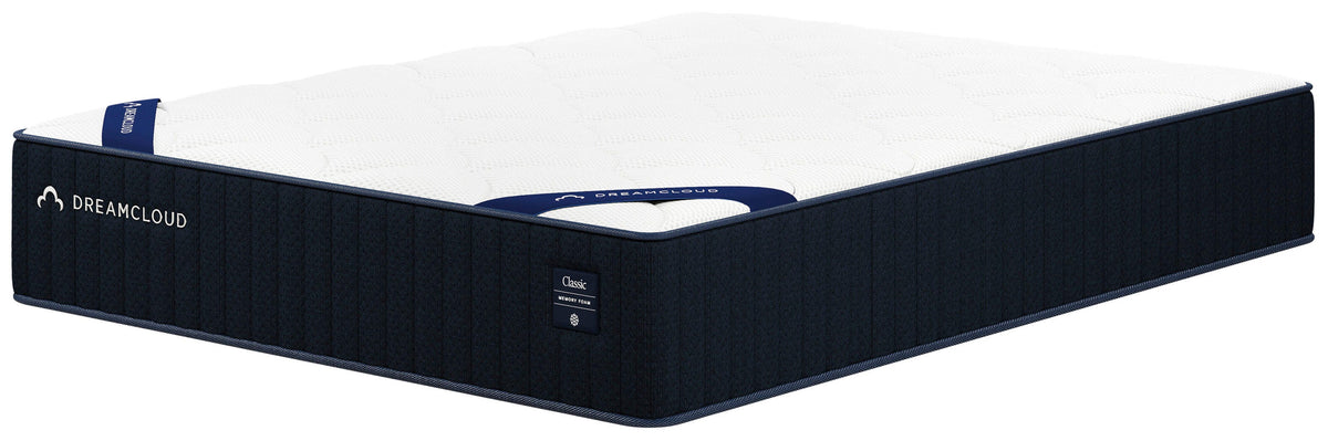 DreamCloud Classic Memory Foam Mattress, Queen, angle view