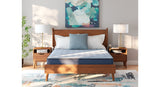 Sierra Sleep Peak 2.0 Bonnell Mattress, front view on a wood bed frame