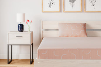 Sierra Sleep iKidz Coral Mattress and Pillow, close up of coral cover and matching pillow