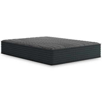 Sierra Sleep Gray 1200 Hybrid Mattress, angled corner view of the quilted charcoal cover