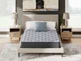 Sierra Sleep Comfort Plus Mattress, front on view on a bed frame in a neutral bedroom