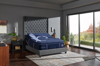 Stearns & Foster Reserve® 17" Soft Pillow Top Mattress - styled room view, adjustable base pairing