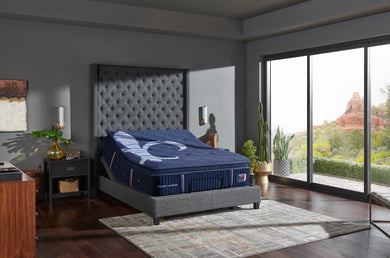 Stearns & Foster Reserve® 17" Soft Pillow Top Mattress - styled room view, adjustable base pairing