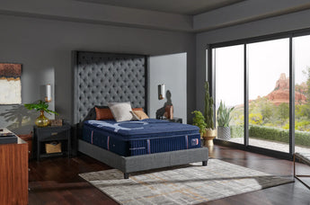Stearns & Foster Reserve® 17" Soft Pillow Top Mattress - styled room view, flat view