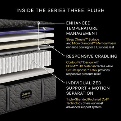 Beautyrest - Mattress Overstock | Mattress Store | Kentucky - Beautyrest Black® Series Three 15.25" Plush Hybrid Mattress