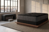 Jamison Clarion Firm mattress in a styled bedroom, styled bedroom angle