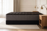 Jamison Clarion Plush mattress in a styled bedroom, side profile showing the mattress height