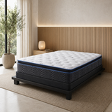 Jamison Hudson Bay Cooling Pillowtop mattress in light wood bedroom, Mattress Overstock Kentucky