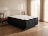 Jamison Sleep Response 5 Star mattress, three-quarter view in a styled bedroom