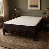 Jamison Vista Tight-Top mattress on dark metal bed in classic bedroom, Mattress Overstock Kentucky