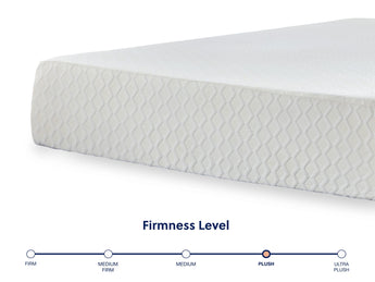 Sierra Sleep Chime 12 Inch Memory Foam Mattress, corner closeup showing the knit cover and plush edge