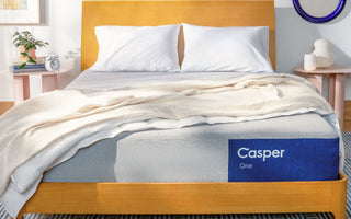 Casper mattress in a dark bedroom