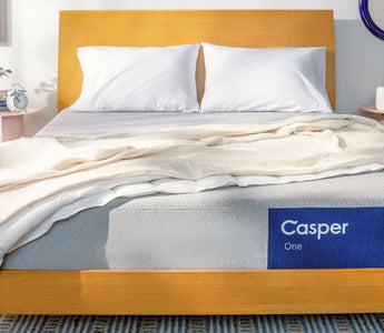 Casper mattress in a dark bedroom
