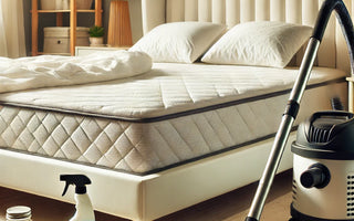 mattress-in-a-cleaned-room-with-a-vacuum-and-cleaning-supplies
