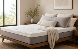 Supportive mattress and pillows in bedroom for side sleeper guide