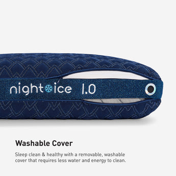 Bedgear Night Ice Performance Pillow - product shot, zipper detail