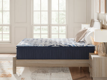 Sierra Sleep Plush Luxe 2.0 Mattress, front lifestyle view on bed frame