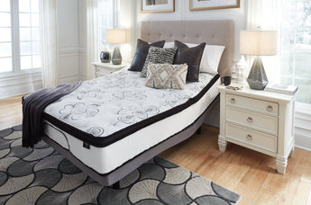 Sierra Sleep Chime 12 Inch Hybrid Mattress, styled bedroom scene