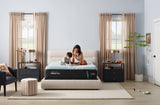 Tempur-Pedic LuxeAdapt® 13" Medium Hybrid Mattress - undressed bed view