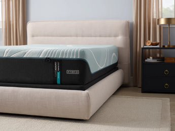 Tempur-Pedic LuxeAdapt® 13" Medium Hybrid Mattress - undressed bed view