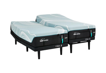 Tempur-Pedic LuxeAdapt® 13" Medium Hybrid Mattress - adjustable base pairing, three-quarter view