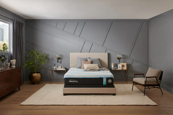 Tempur-Pedic ProBreeze® Medium Mattress - flat view, styled room view