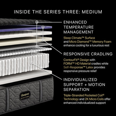 Beautyrest - Mattress Overstock | Mattress Store | Kentucky - Beautyrest Black® Series Three 15.75" Medium Hybrid Mattress