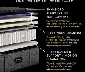 Beautyrest Black® Series Three 15.25" Plush Hybrid Mattress