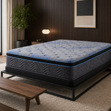 Jamison Chandler Euro Pillowtop mattress on black metal bed, Mattress Overstock Kentucky