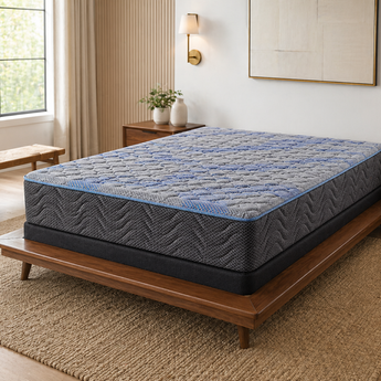 Jamison Chandler Firm mattress on wood platform with bench, Mattress Overstock Kentucky