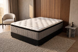 Jamison Easton Pillowtop mattress in a styled bedroom, styled bedroom angle