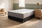 Jamison Easton Plush mattress in a styled bedroom, styled bedroom angle