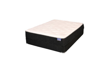 Jamison Sleep Response 4-Star mattress on a foundation, manufacturer product photo, online exclusive from Mattress Overstock