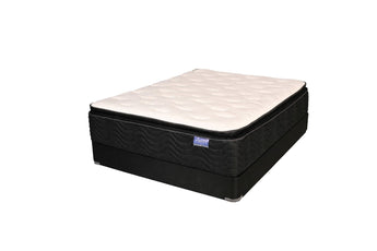 Jamison Sleep Response 6 Star mattress on a foundation, manufacturer product photo, online exclusive from Mattress Overstock