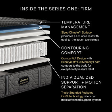 Beautyrest - Mattress Overstock | Mattress Store | Kentucky - Beautyrest Black® Series One 13.25" Firm Hybrid Mattress