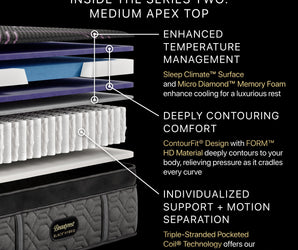 Beautyrest Black® Series Two 15.25" Medium Apex Top Hybrid Mattress