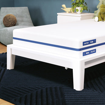 Sierra Sleep Nectar Foam Kids Mattress, close up of the dual age cover label