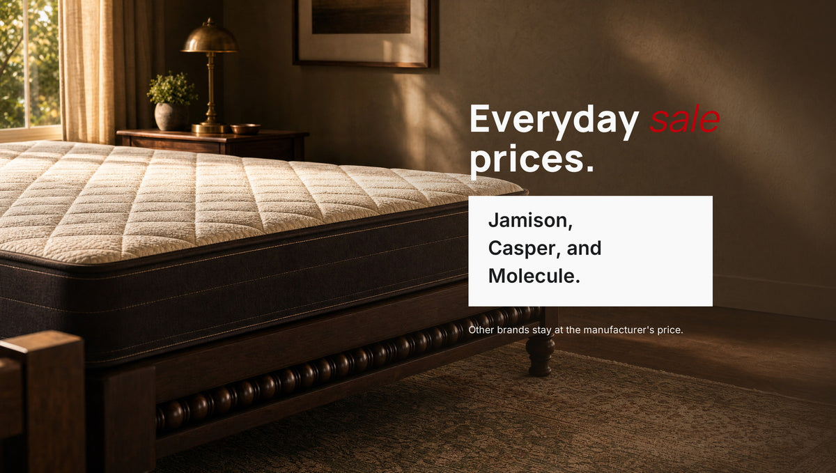 Everyday sale prices on Jamison, Casper, and Molecule mattresses.
